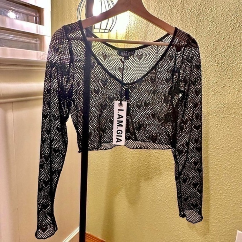 Domitilla I.AM.GIA Black Crochet Top
